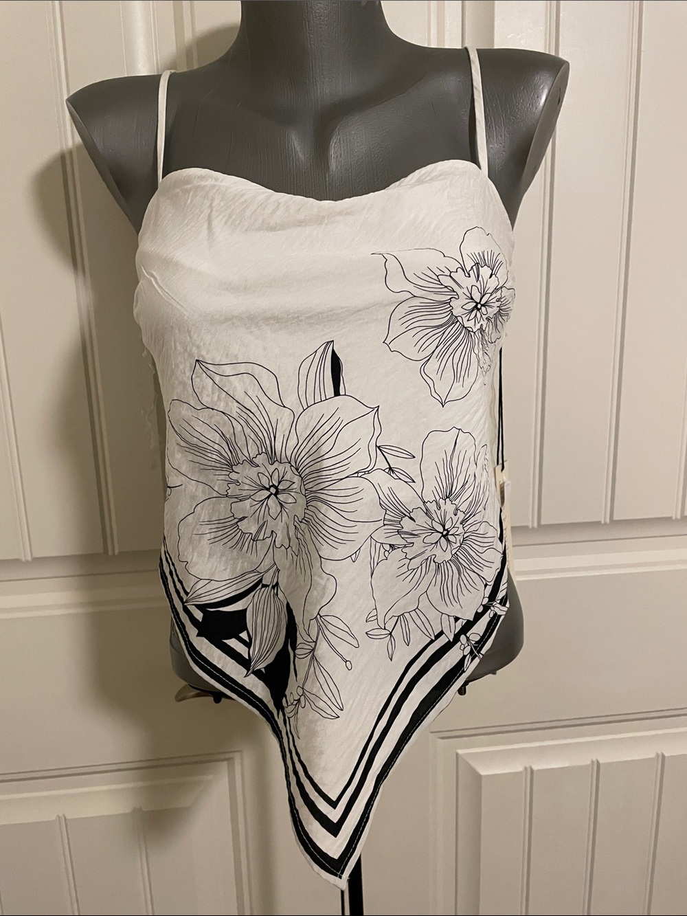 june & hudson White Floral Handkerchief Cami